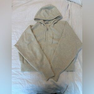 TNA Women's Beige Zip Up Sweater